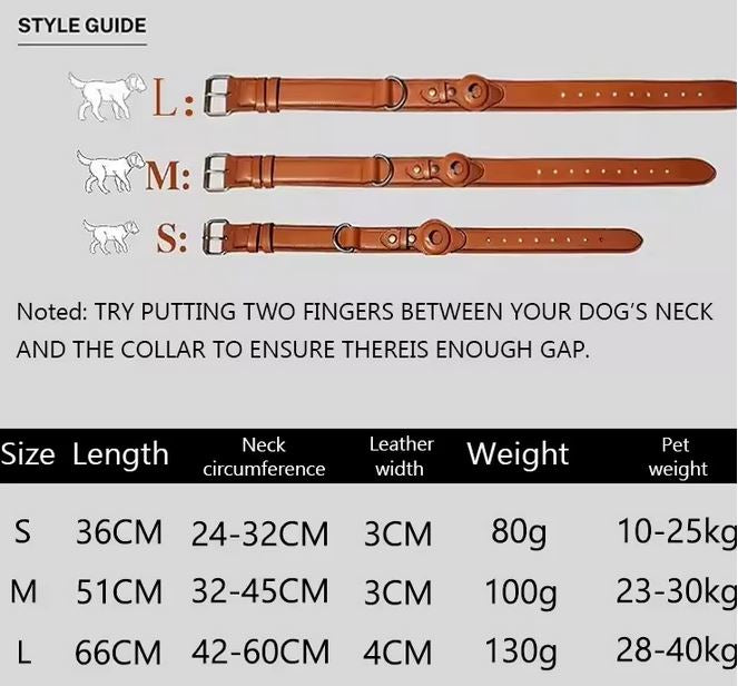 Heavy duty leather dog collar. Black