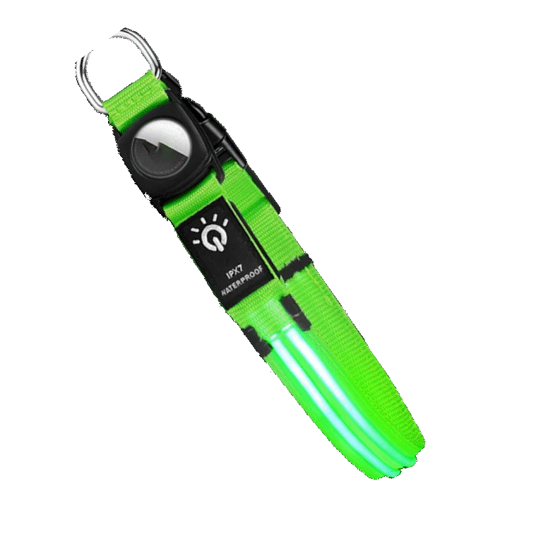Waterproof LED dog collar. - Green