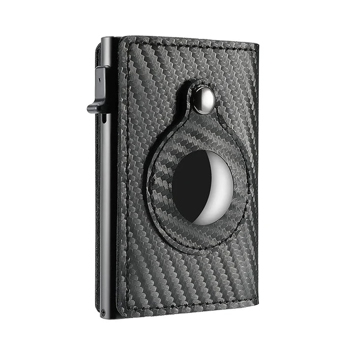 Genuine leather, triple fold, Wallet - Carbon