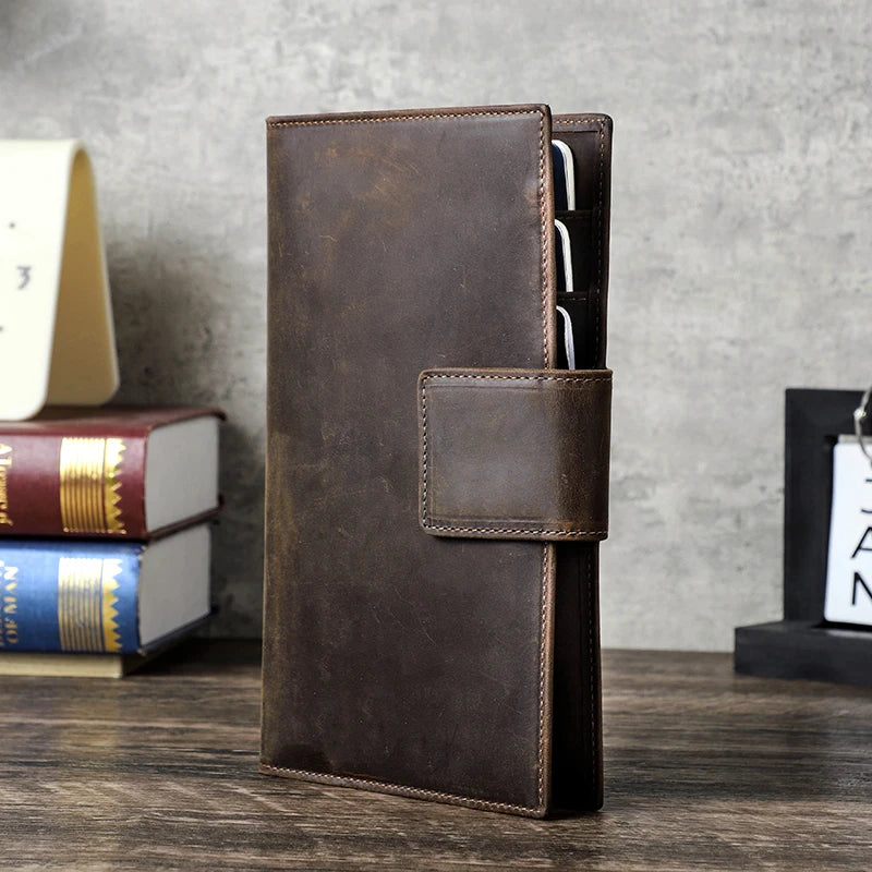 Genuine Leather Family Passport Wallet (with RFID and AirTag Slot)