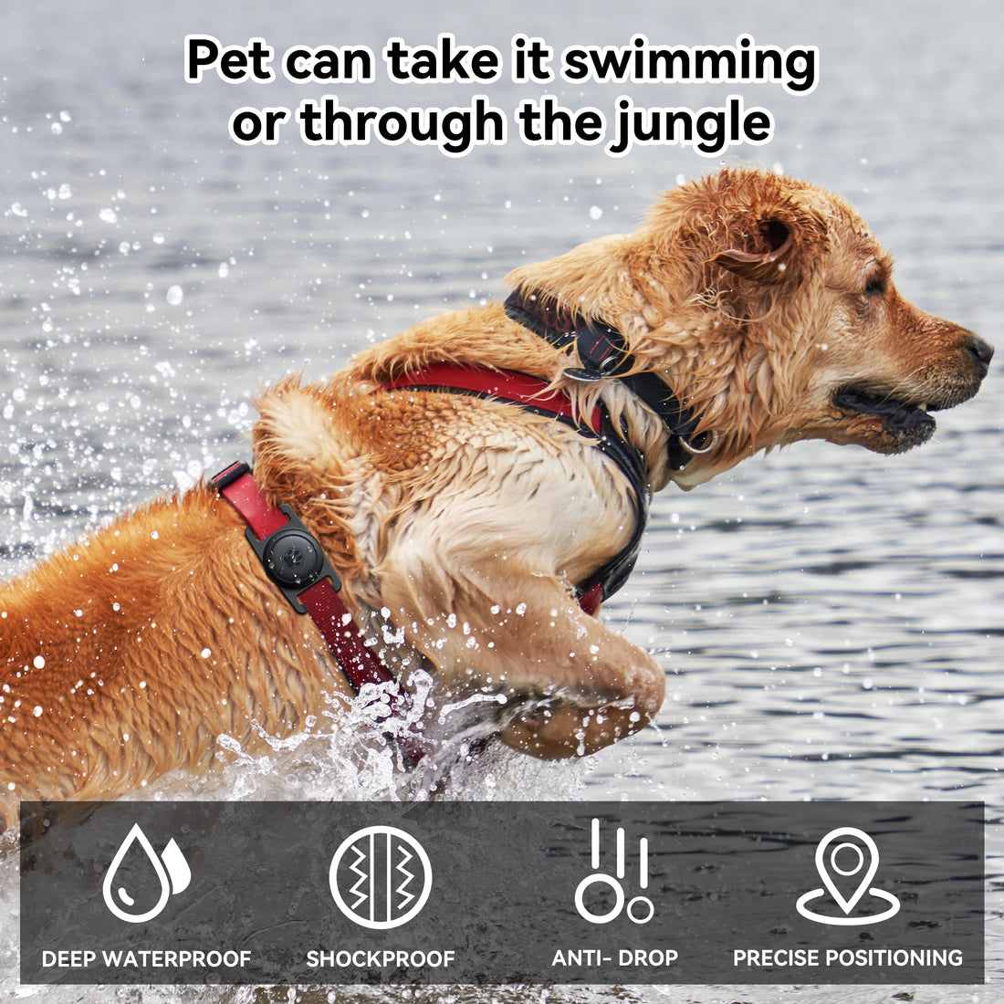 Waterproof AirTag holder for pet collars