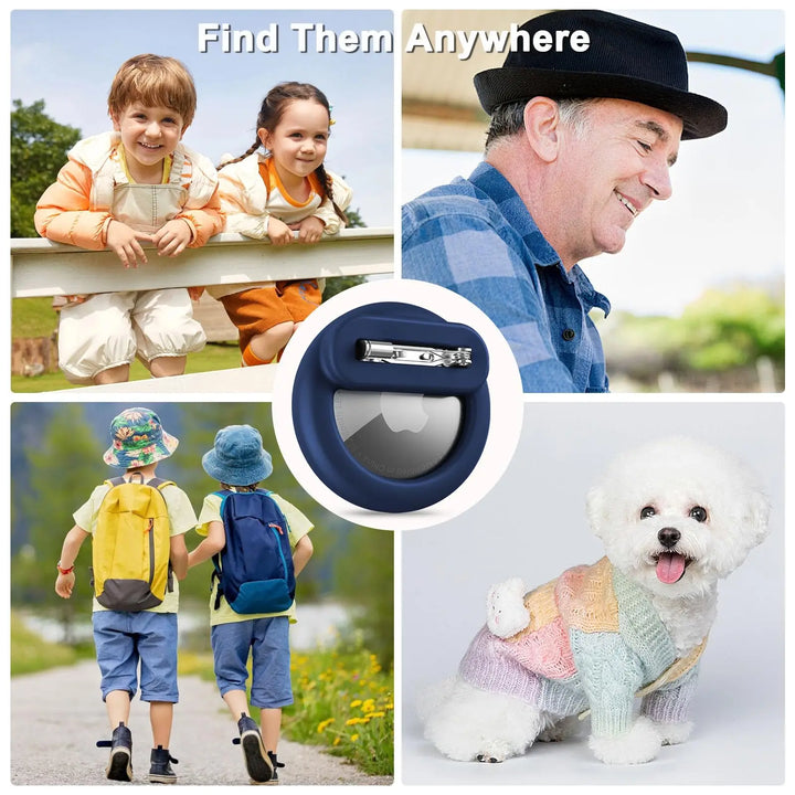 Pin on Airtag Holder - 2pcs Blue/Pink