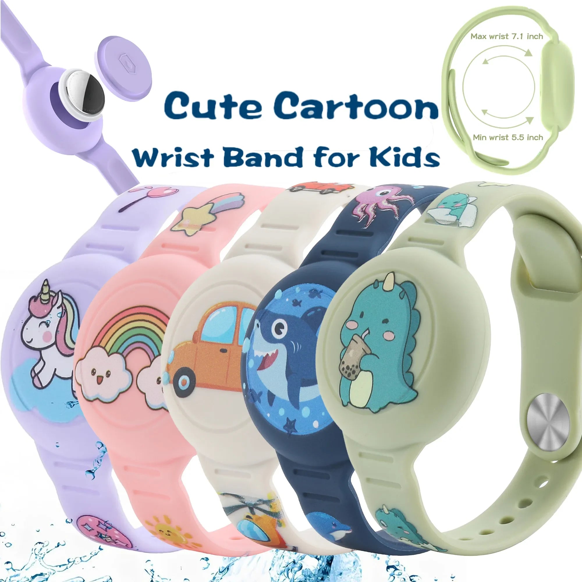 Soft silicone, children's Air Tag bracelet.