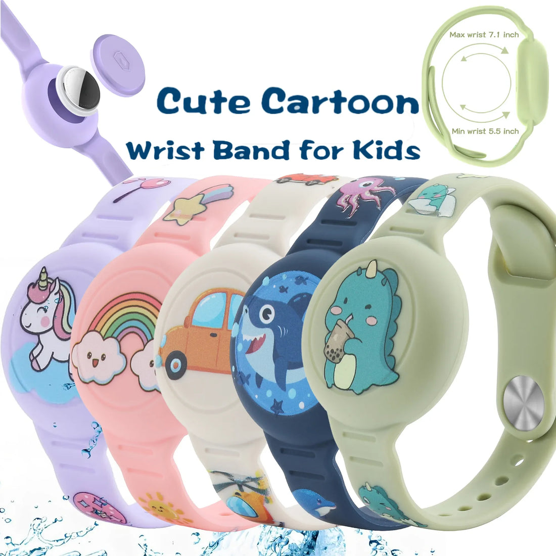 Soft silicone, children's Air Tag bracelet.