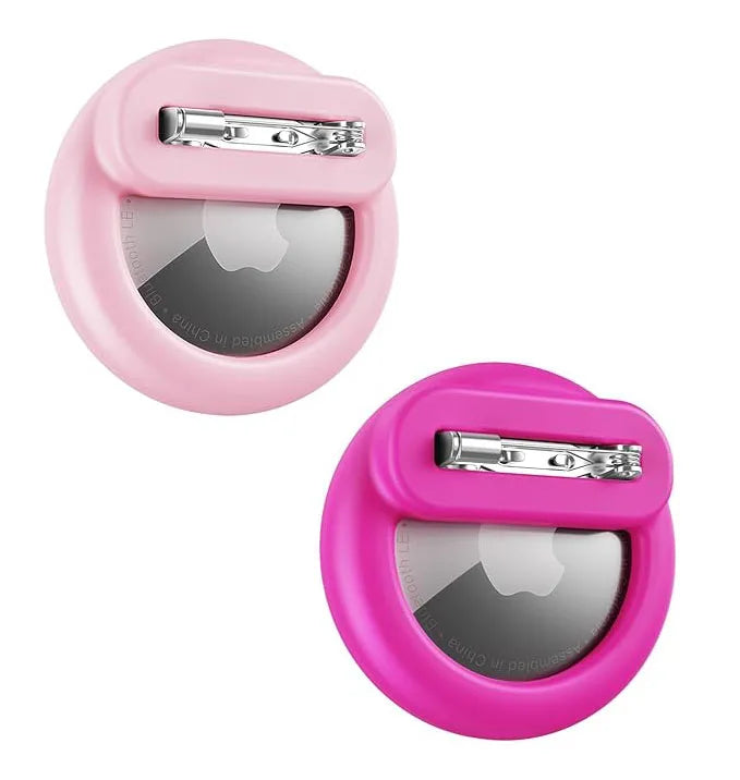 Pin on Cover for Apple Airtag - 2 pc Pink/Red