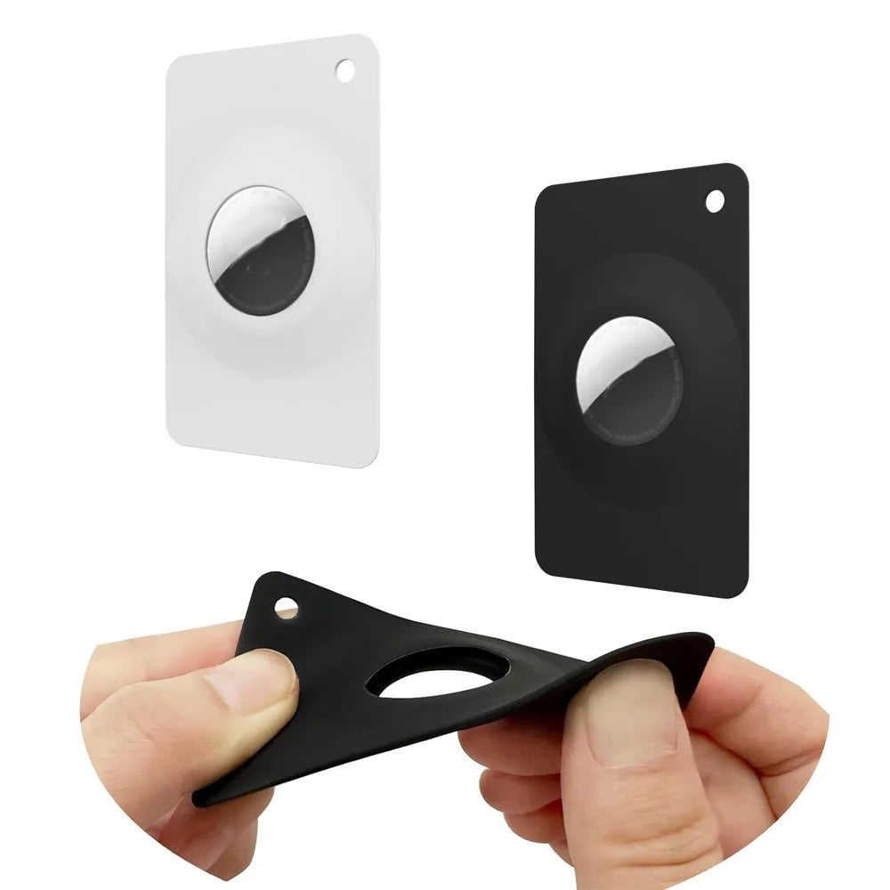 Flexible solid card AirTag holder.