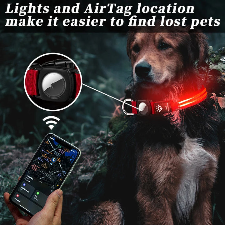 Waterproof LED dog collar. - Green