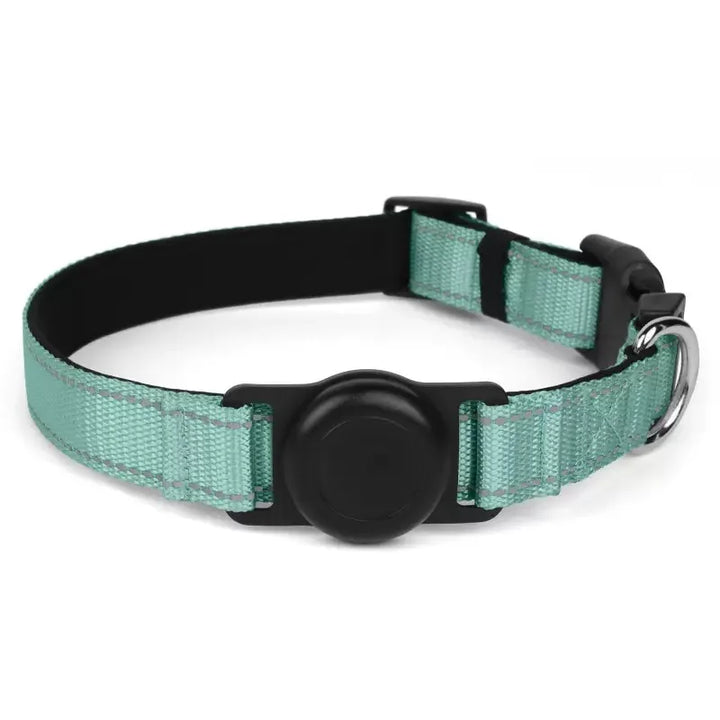 Reflective Nylon Dog Collar with AirTag