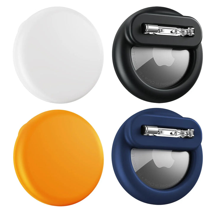 Pin on Cover for Apple Airtag 4pc - Orange/White/Black/Blue