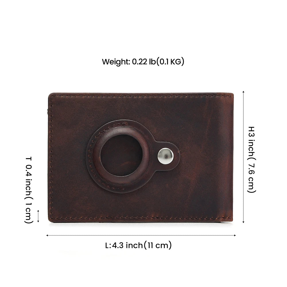 Genuine leather slim-line wallet. Chocolate