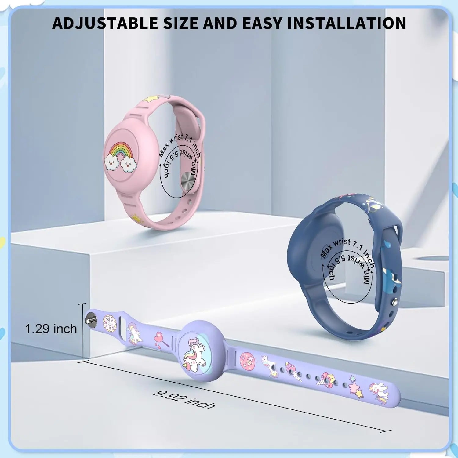 Soft silicone, children's Air Tag bracelet.