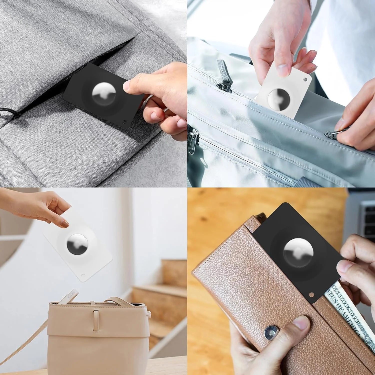 Flexible solid card AirTag holder.