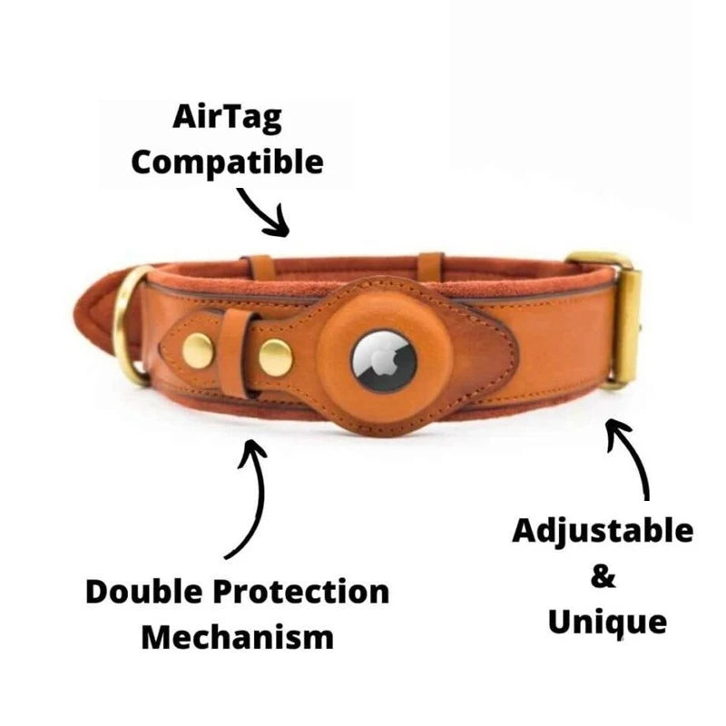 Heavy duty leather dog collar. Tan.