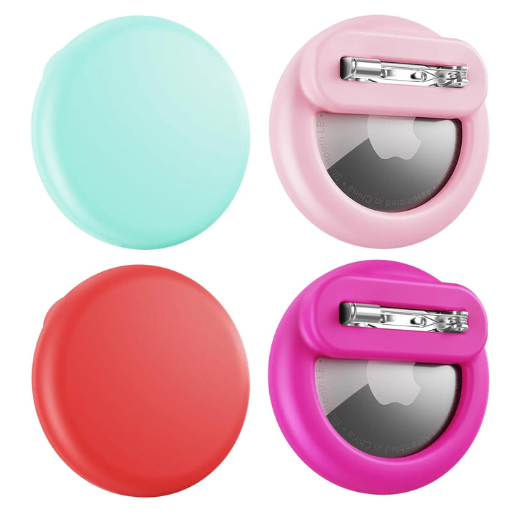 Pin on Cover for Apple Airtag - 4pc Green/Red/Pink/Purple