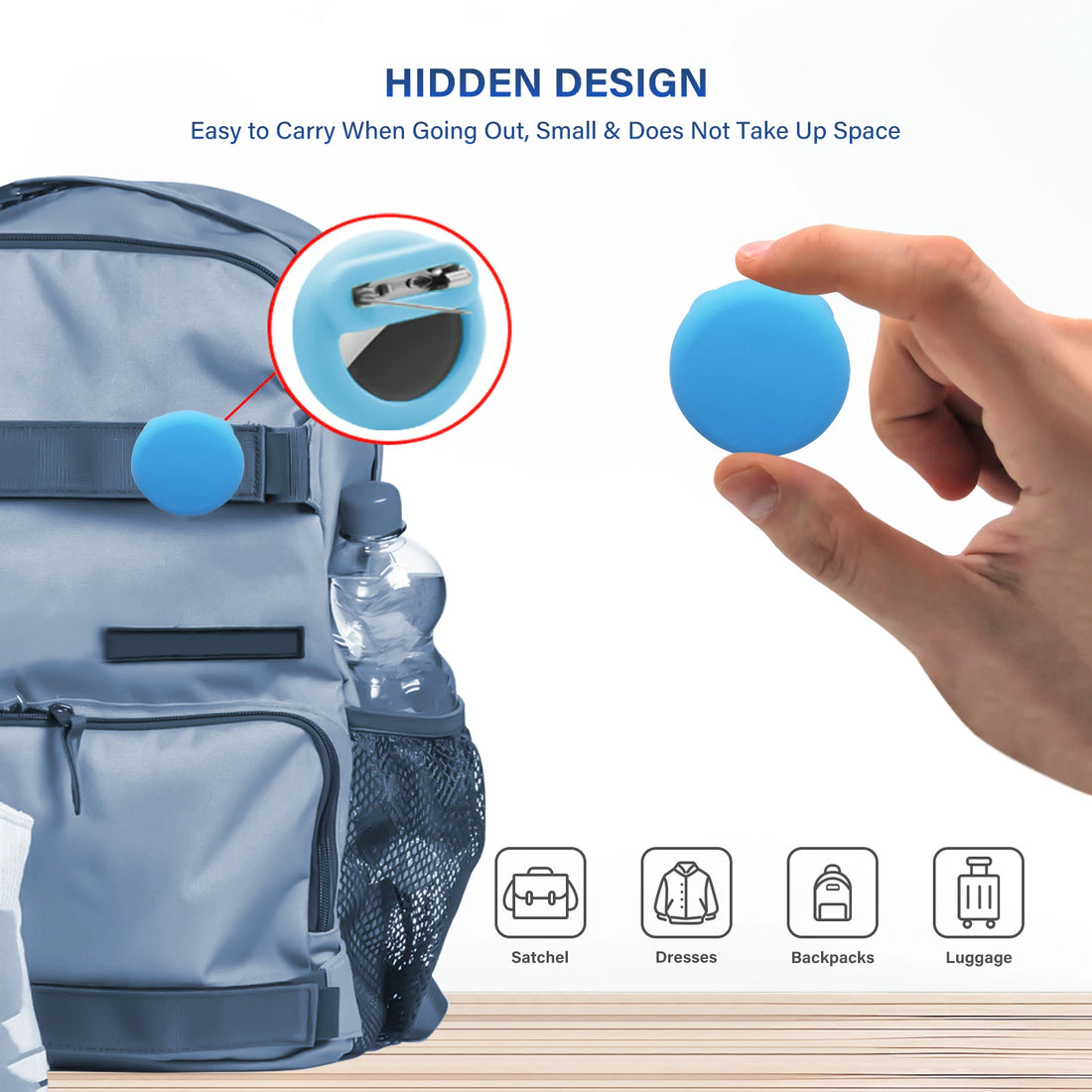 Pin on AirTag holder 4 pcs - Black/Dark Blue/Red/Light Blue