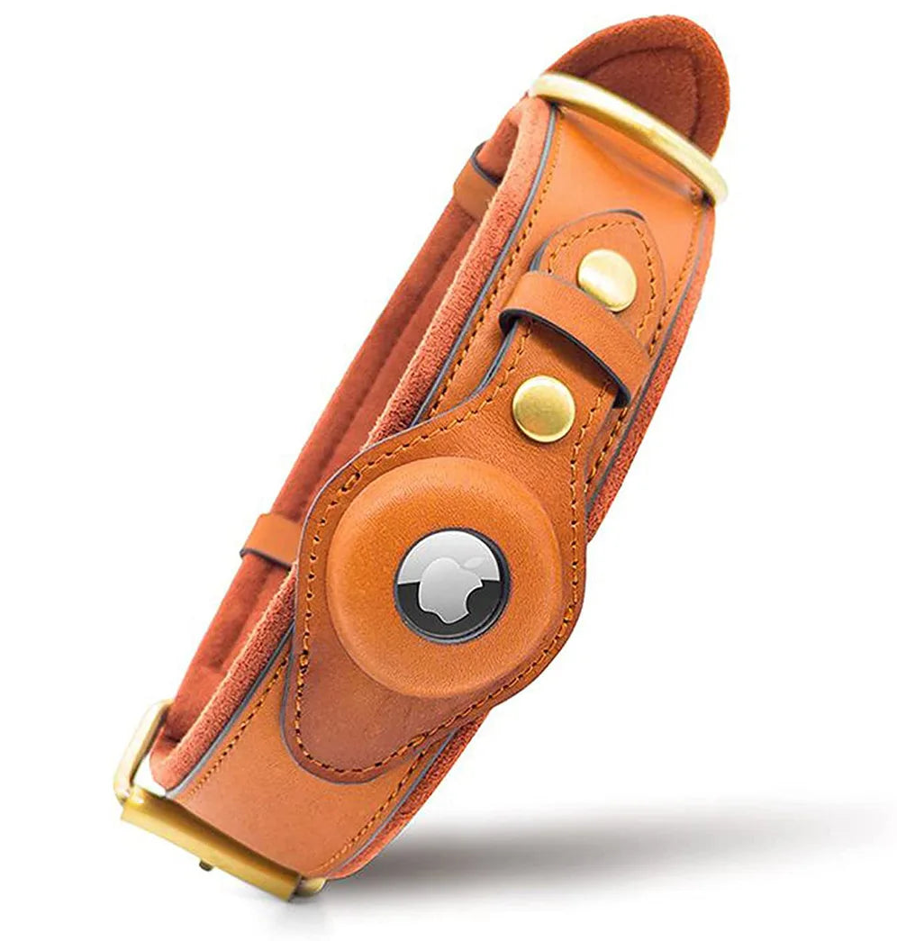 Heavy duty leather dog collar. Tan.