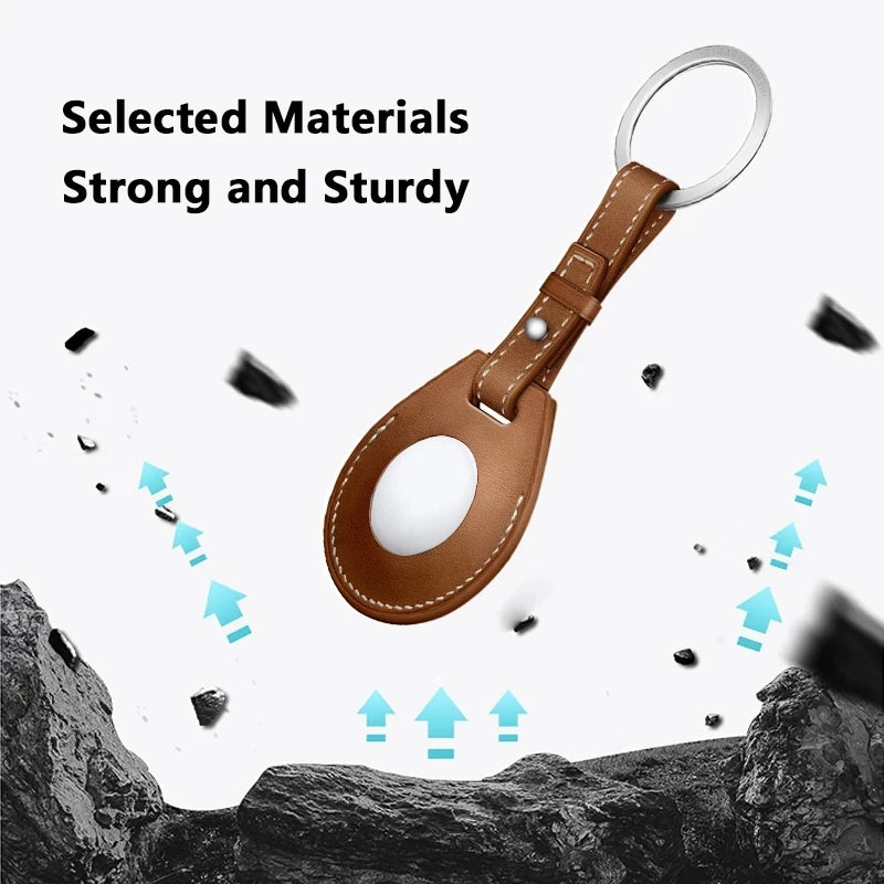 Leather luggage tag. Tan