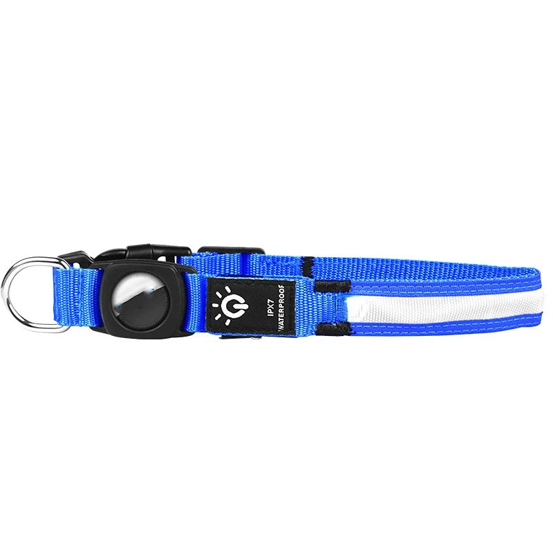 Waterproof LED dog collar. - Blue