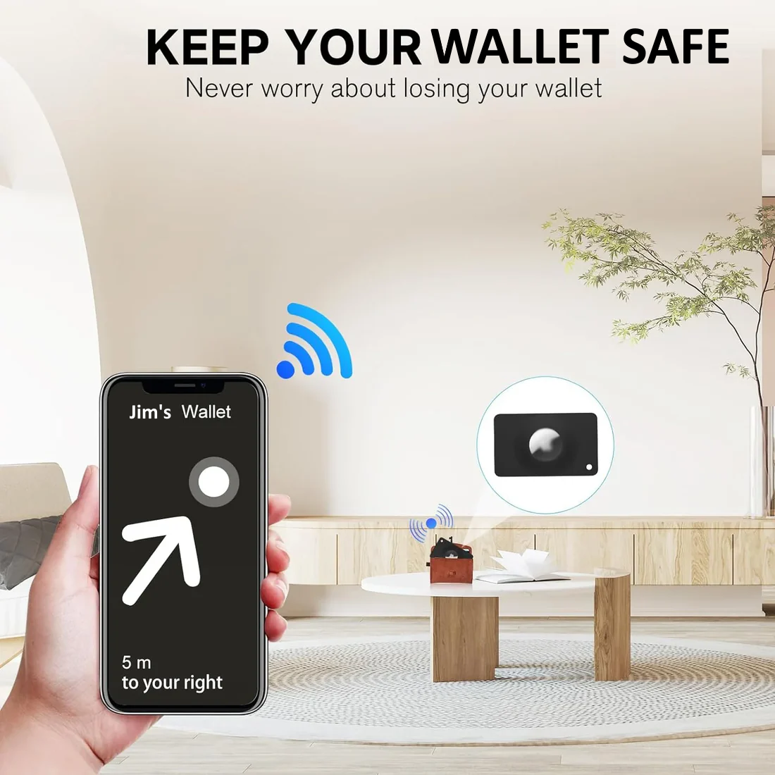 Flexible solid card AirTag holder.