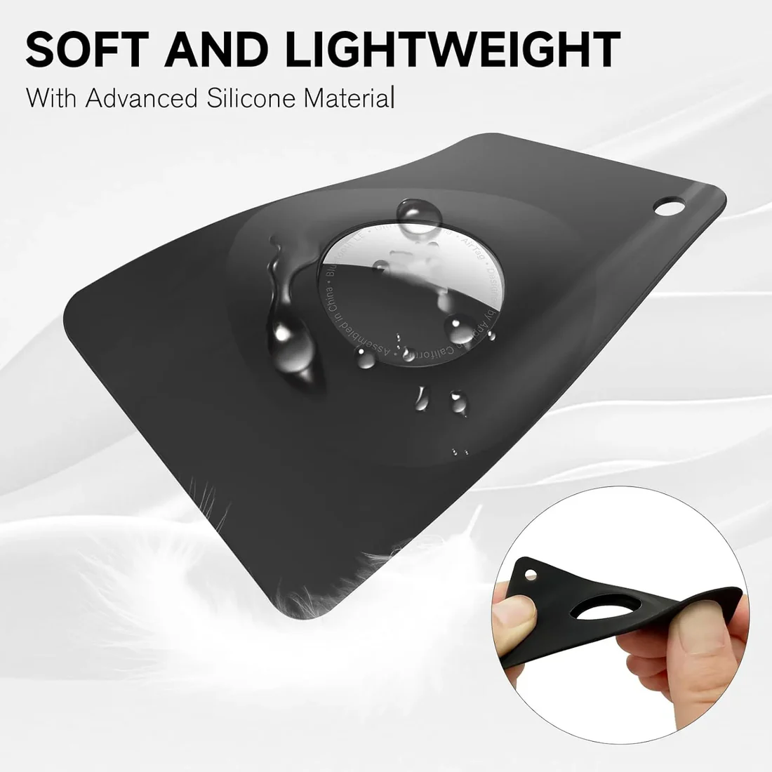 Flexible solid card AirTag holder.